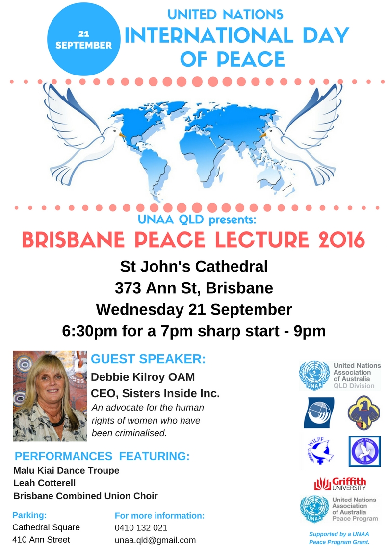 flyer with peace program logo united nations association of australia